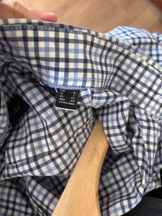 Camisa Cortefiel cuadros azul y marino XL