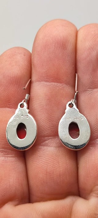 Pendientes de Plata y Coral.