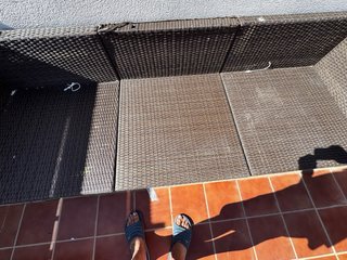 Sofá de terraza ratán marrón