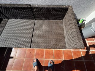 Sofá de terraza ratán marrón