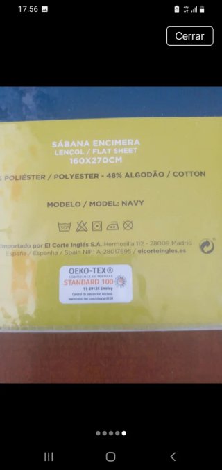 Sábana encimera para cama individual (90cm)