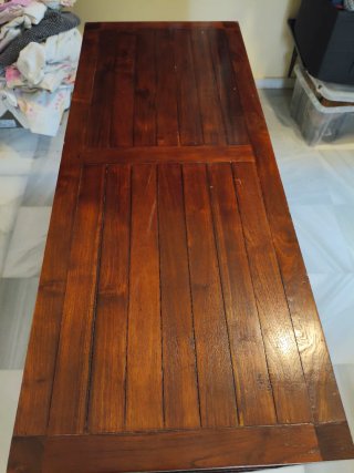 Cómoda 2 cajones madera teka maciza
