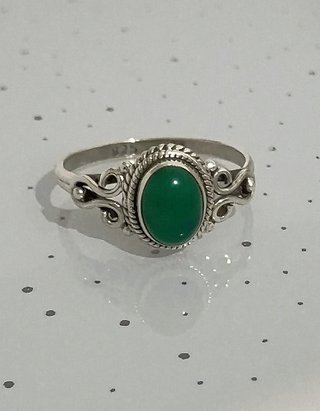 Anillo Plata 925 Aventurina Verde