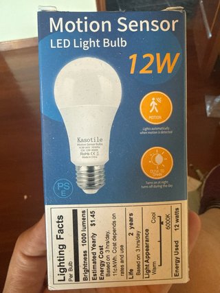 Bombilla LED Kasotile Sensor Movimiento 12W