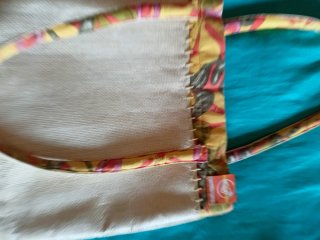 2 Bolsos: Rafia y Tela Multicolor