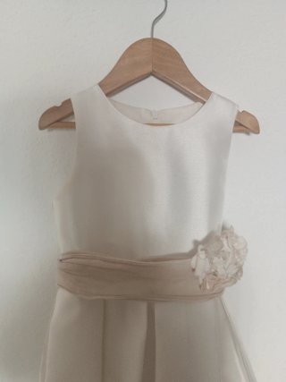 Vestido fiesta niña rosa y blanco