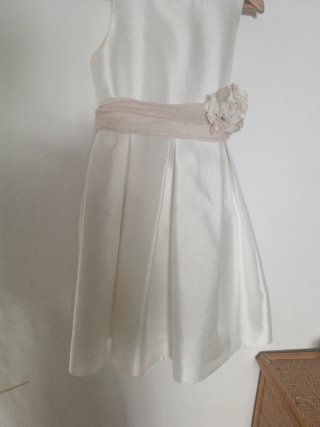 Vestido fiesta niña rosa y blanco