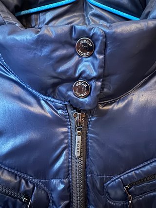 Abrigo Geox Negro Plumas Cinturón