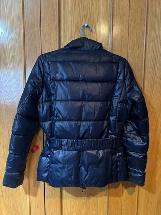 Abrigo Geox Negro Plumas Cinturón