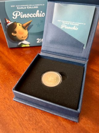 2 Euro Italia 2026 Pinocchio Carlo Collodi Proof