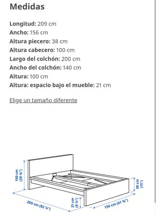 Estructura Cama IKEA MALM + 2 Somieres