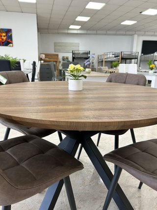 Mesa de Comedor Redonda Madera 120cm