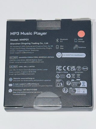 Reproductor MP3 Wolfang Mini WMP01 64GB Bluetooth