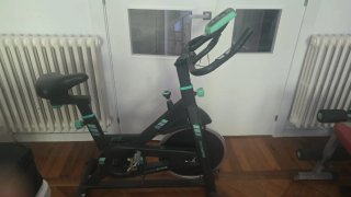 Bicicleta Estática Verde y Negra