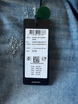Pantalones vaqueros pitillo G-STAR RAW azules