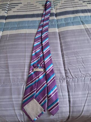Corbata Emidio Tucci Seda Rayas Morado Azul