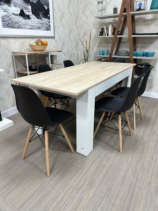 MESA EXTENSBLE CON 6 SILLAS