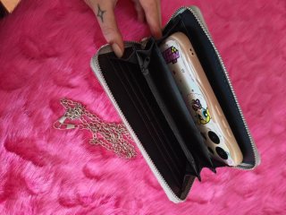 Bolso de fiesta plateado con pedrería