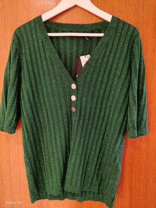Jersey verde lurex manga corta