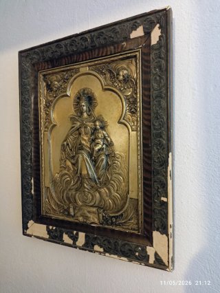 Antiguo cuadro religioso Virgen del Carmen
