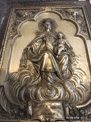 Antiguo cuadro religioso Virgen del Carmen