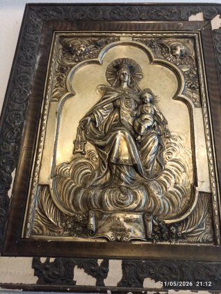 Antiguo cuadro religioso Virgen del Carmen