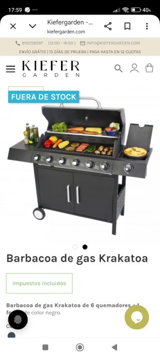 Barbacoa de gas Krakatoa 6 quemadores + 1 fogón