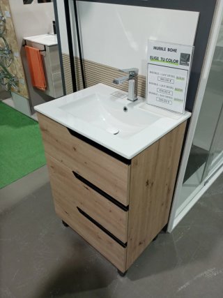 Mueble de baño Bohe madera y metal 60cm