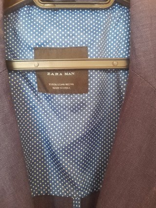 Americana Zara Man Lino Azul