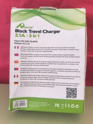 Kit Cargador Viaje Aome Micro USB 2.1A 3 en 1