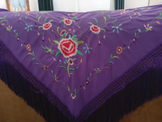 Mantón de gitana bordado multicolor