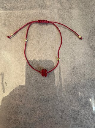 Braccialetto cinabro quadrifoglio oro