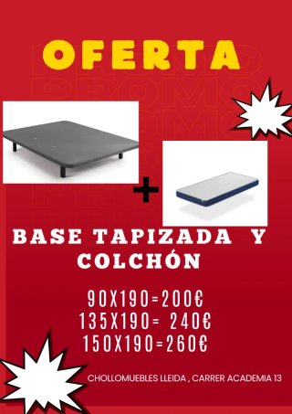 Base tapizada+colchon