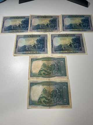 Lote 7 Billetes 100 Pesetas Banco de España