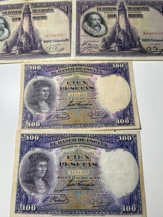 Lote 7 Billetes 100 Pesetas Banco de España