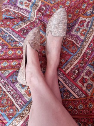 Bailarinas usadas Beige y Doradas