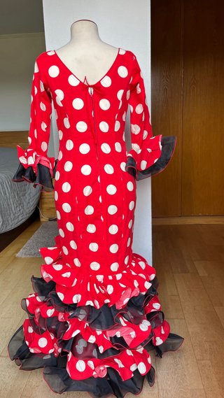 Traje Flamenca Lunares Volantes Talla
