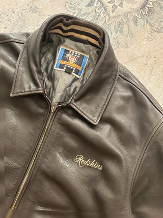 Redskins leather varsity bomber jacket vintage Y2K