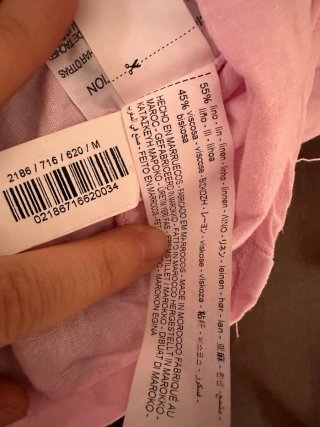 Camisa Zara Lino Rosa Talla M