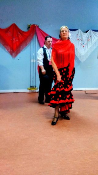 Traje Flamenca Hecho a Mano, con todos sus acc.