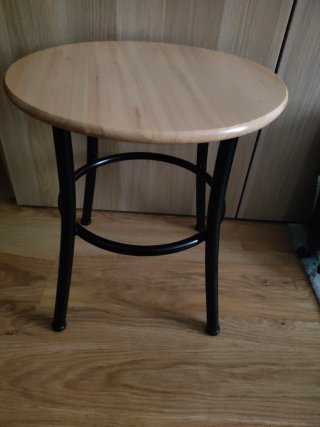 Mesa auxiliar redonda madera y metal