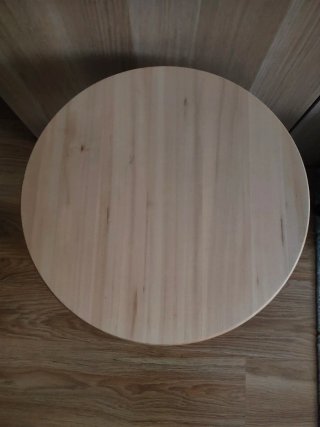 Mesa auxiliar redonda madera y metal