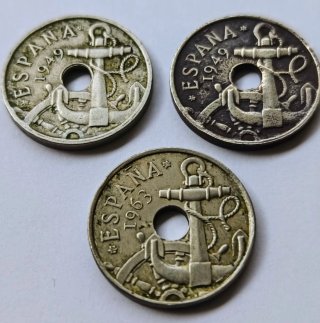 3 Monedas 50 Céntimos Franco