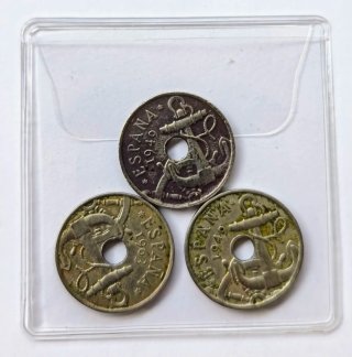 3 Monedas 50 Céntimos Franco