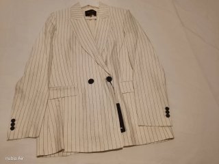 Blazer Massimo Dutti Rayas Blancas y Negras