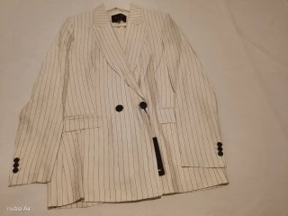 Blazer Massimo Dutti Rayas Blancas y Negras