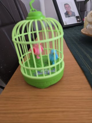 Juguete Jaula Pájaros Rosa y Azul