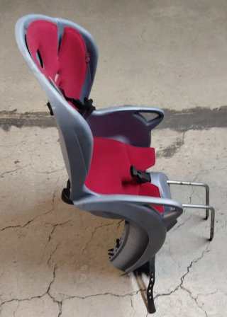 Sillita bici bebé gris y roja
