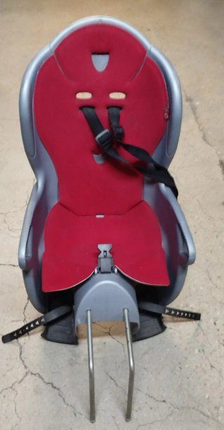 Sillita bici bebé gris y roja