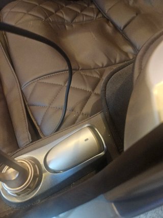 Sillón Masaje Cuero Marrón y Plata